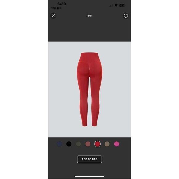 New Halara Women's L 7/8 Seamless Flow High Waisted Butt Lifting Leggings Salsa - Picture 5 of 11